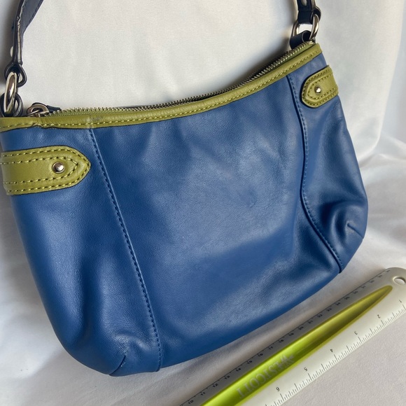 Coach Green and Blue Leather Bag - Picture 3 of 7